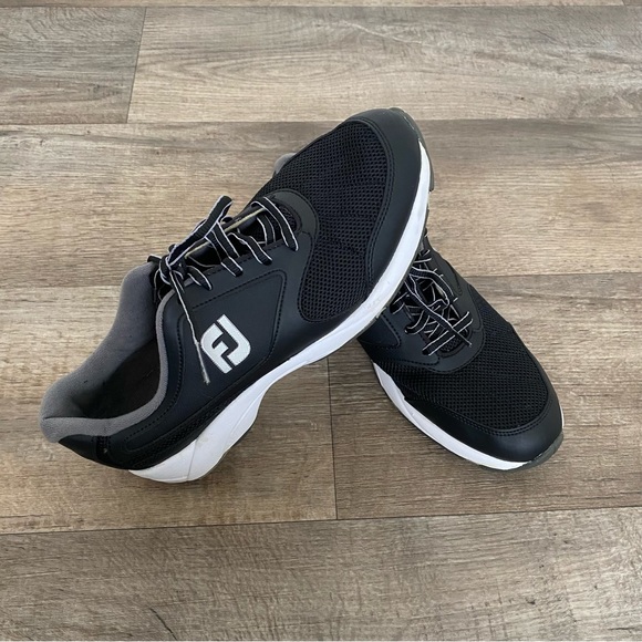 FootJoy FJ Mens 8 1/2 Golf Shoes Flexzone Spikeless Sneaker Black Athlet… - Picture 2 of 10